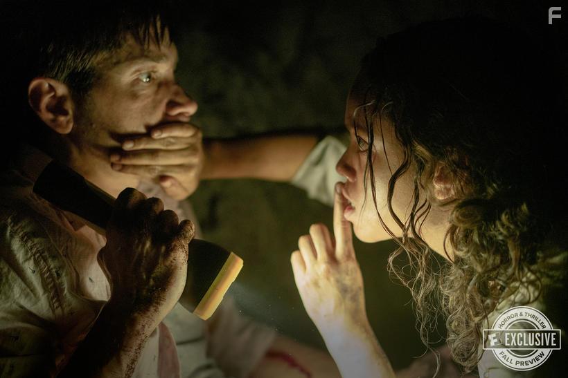 Justin Long and Georgina Campbell in Barbarian (2022)