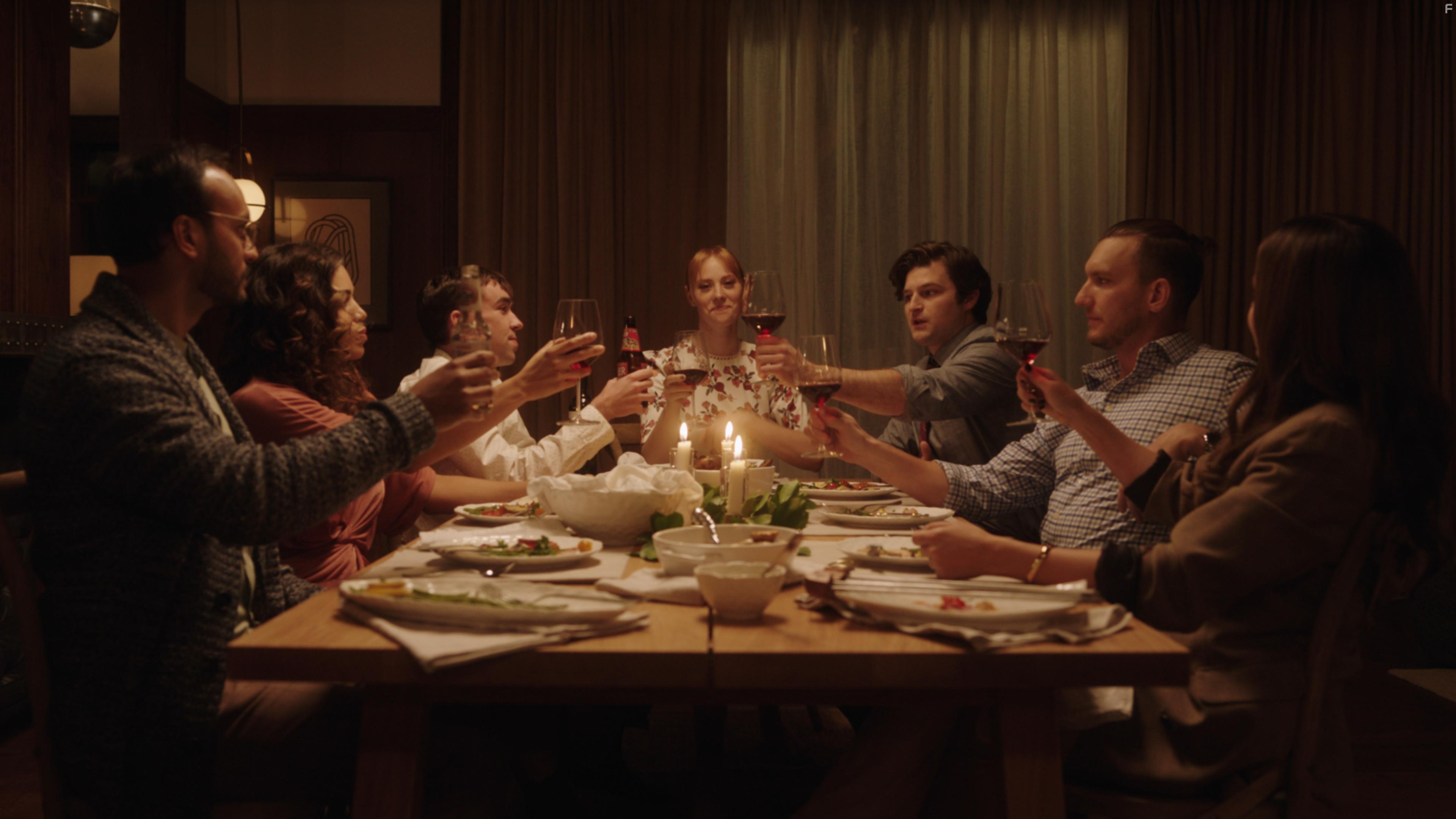 Sophia Bush, Michael Waller, Scott Michael Foster, Deborah Ann Woll, Arjun Gupta, Kevin Bigley, and Ciara Rene in Deborah (2022)