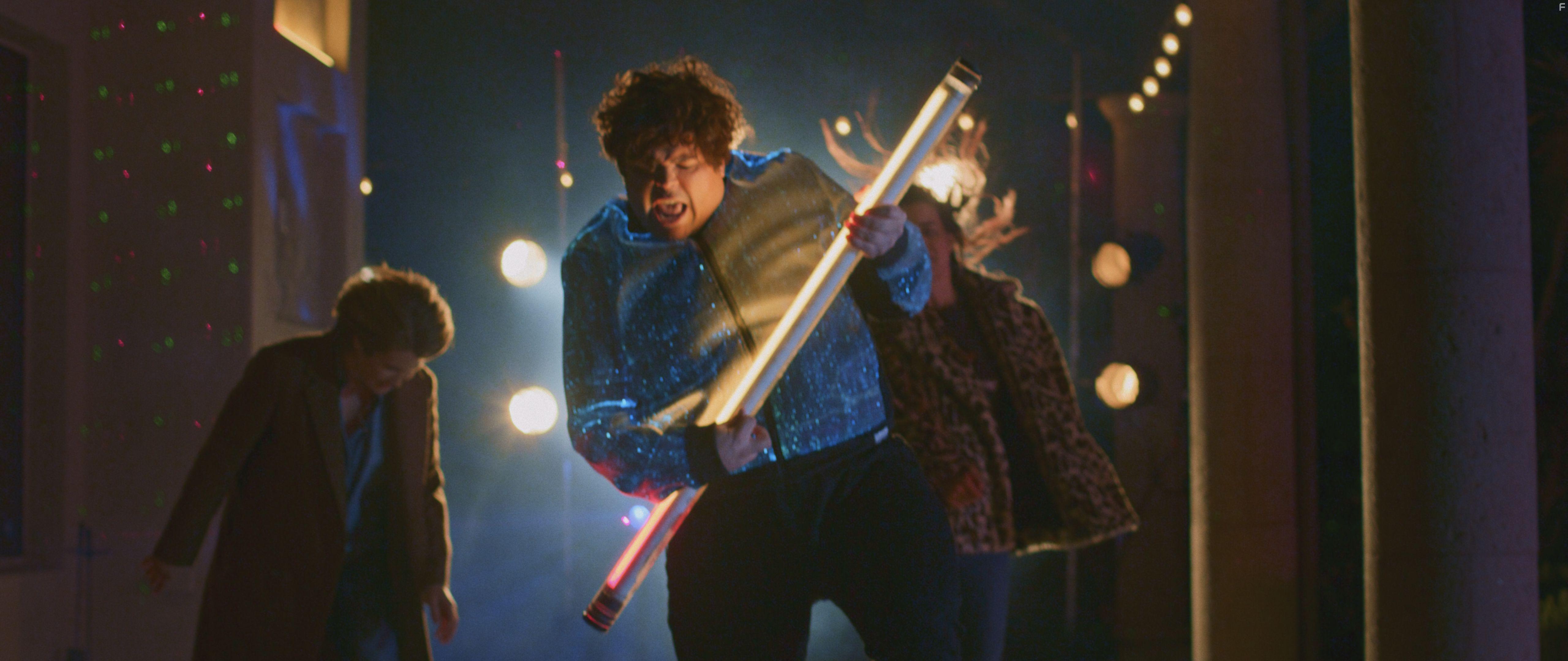 Natalie Morales, Harvey Guilln, and Jillian Bell in I'm Totally Fine (2022)