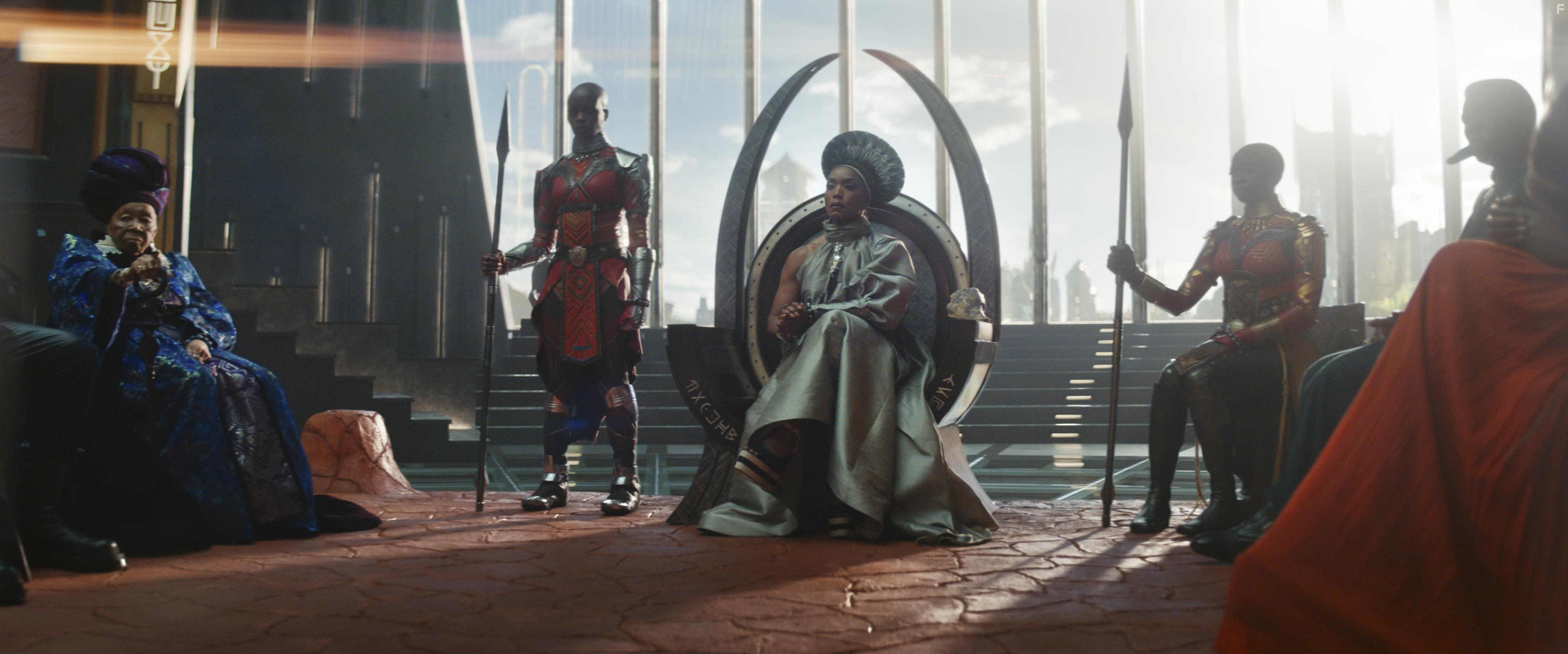 Angela Bassett, Isaach De Bankol, Florence Kasumba, Danai Gurira, and Dorothy Steel in Black Panther: Wakanda Forever (2022)