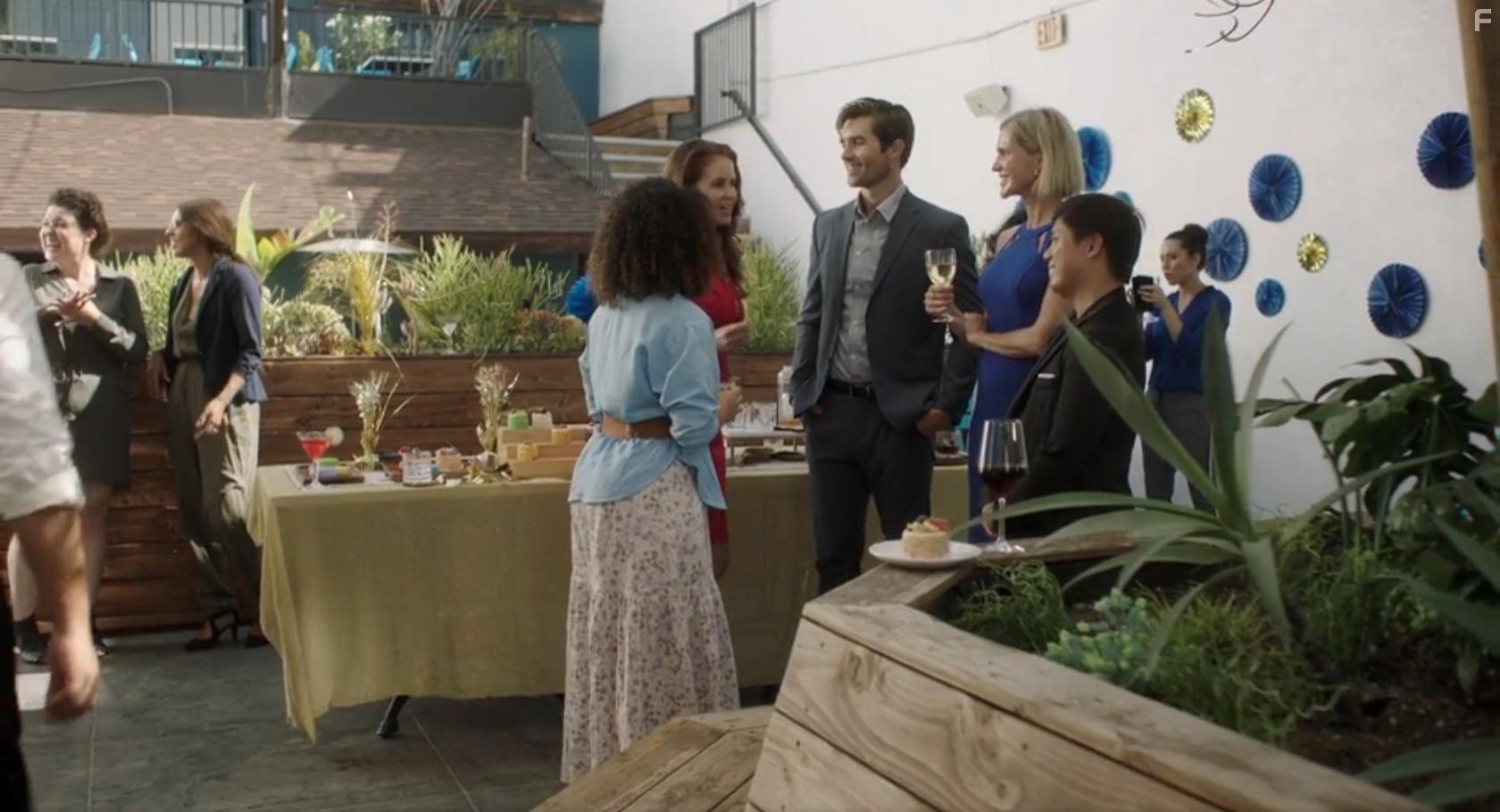 Laurie Fortier, Emily Roslyn Villarreal, Kristi Murdock, Elizabeth Singh, Rene Aranda, and Marc Herrmann in My Nightmare Office Affair (2022)