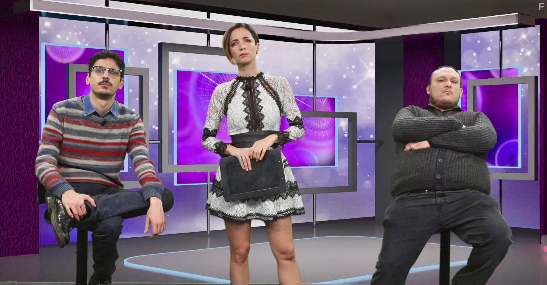 Valerio Lundini, Valerio Desir, and Andrea Delogu in Nel bagno delle donne (2020)