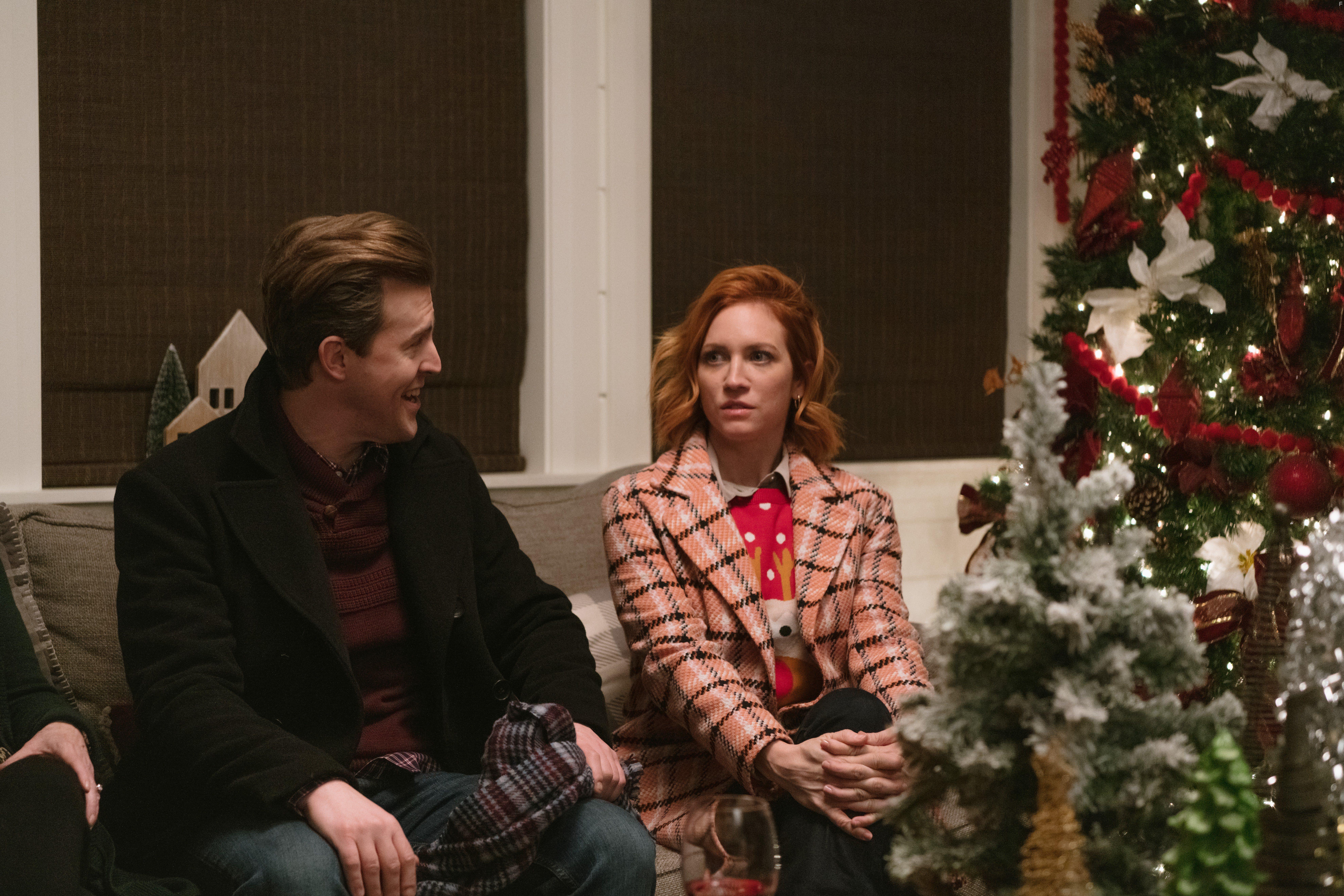 Brittany Snow and Alex Moffat in Christmas with the Campbells (2022)
