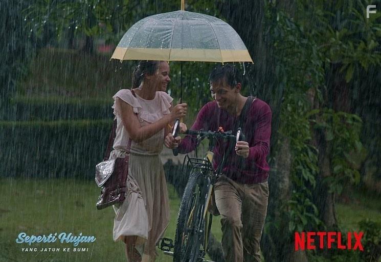 Jefri Nichol and Aurora Ribero in Seperti Hujan yang Jatuh ke Bumi (2020)