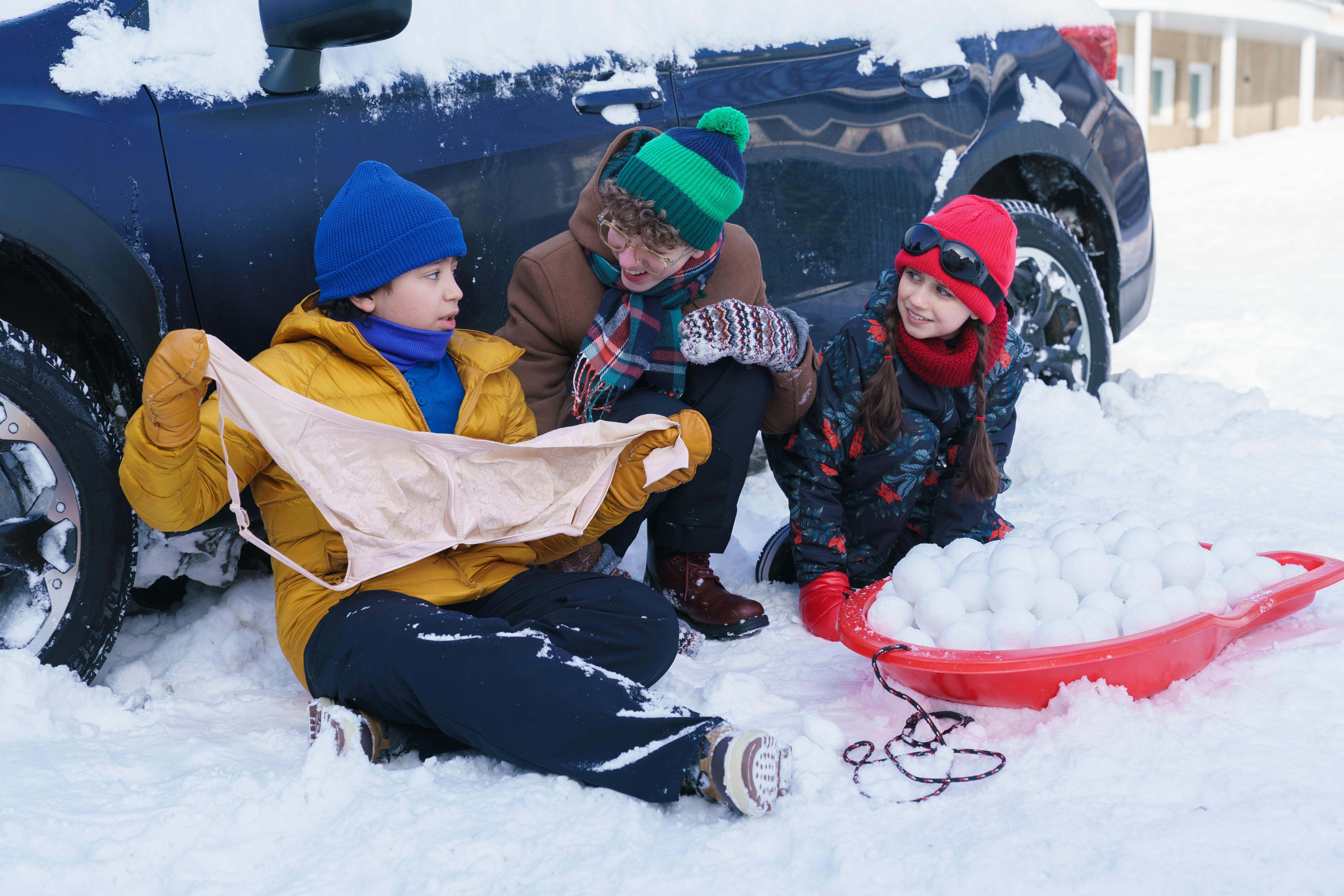 Philippe Boss, Logan Aultman, and Michaela Russell in Snow Day (2022)