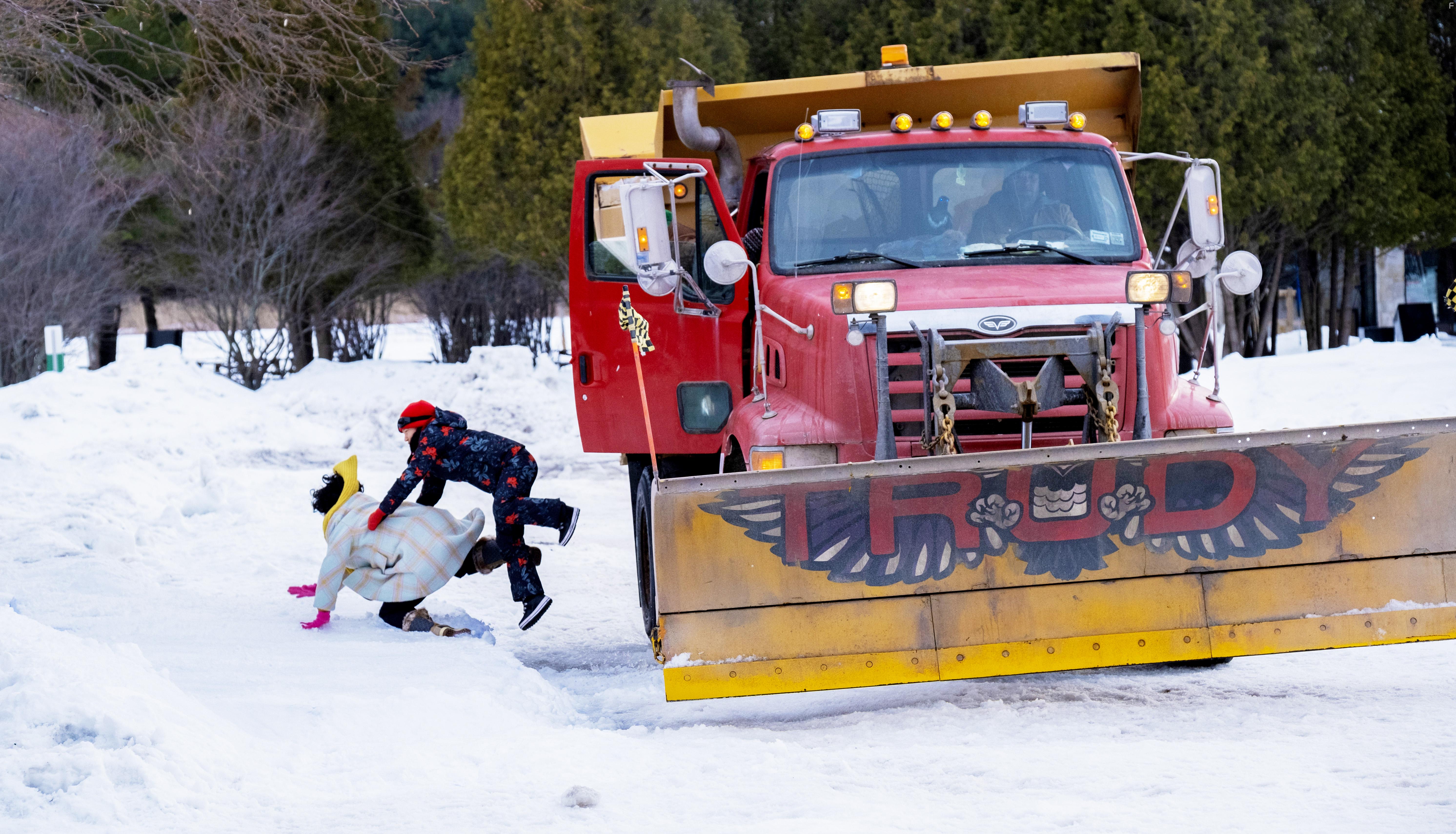 Philippe Boss and Michaela Russell in Snow Day (2022)