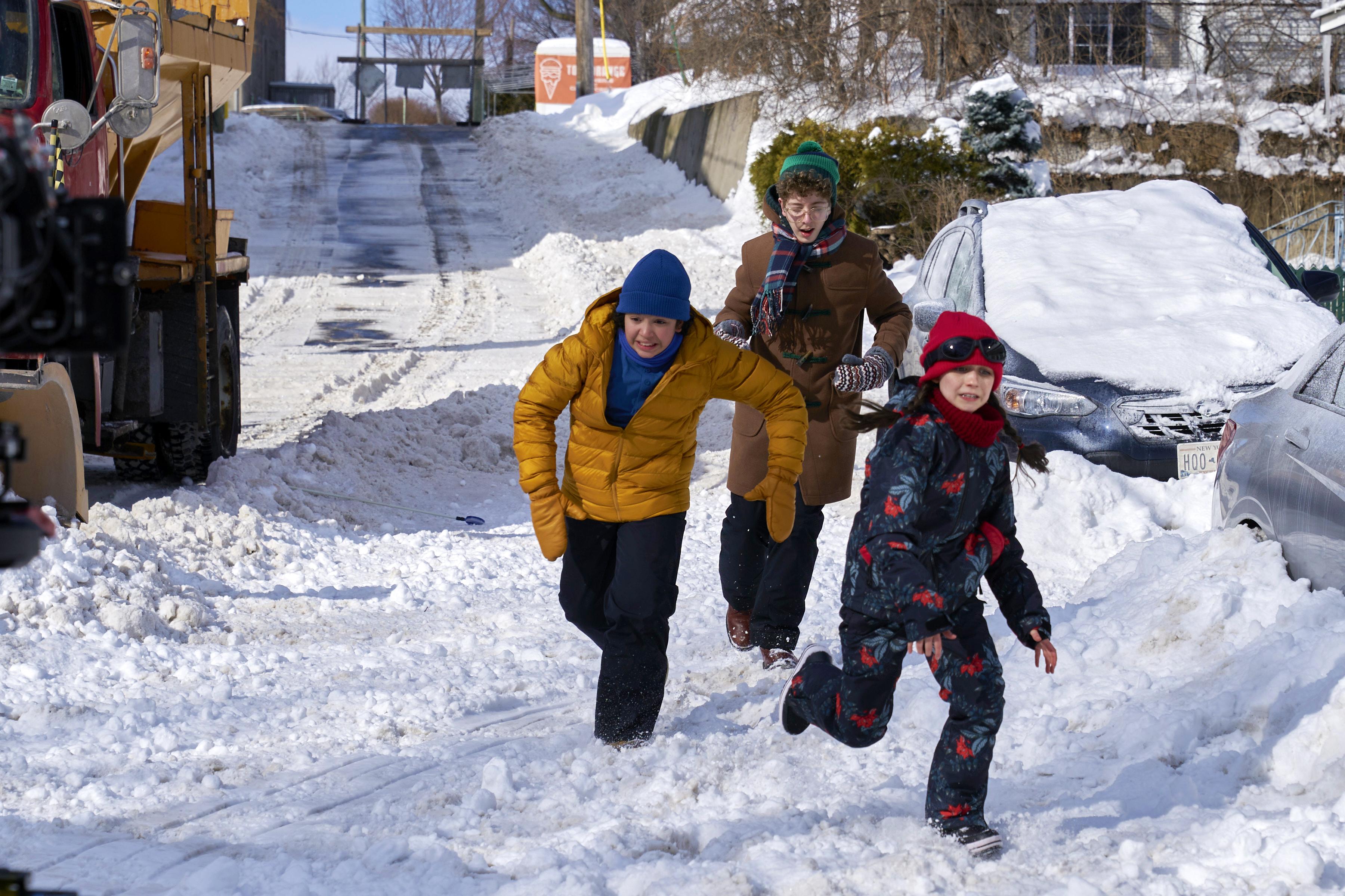 Philippe Boss, Wayne Castle, Logan Aultman, Dominic Mariche, and Michaela Russell in Snow Day (2022)