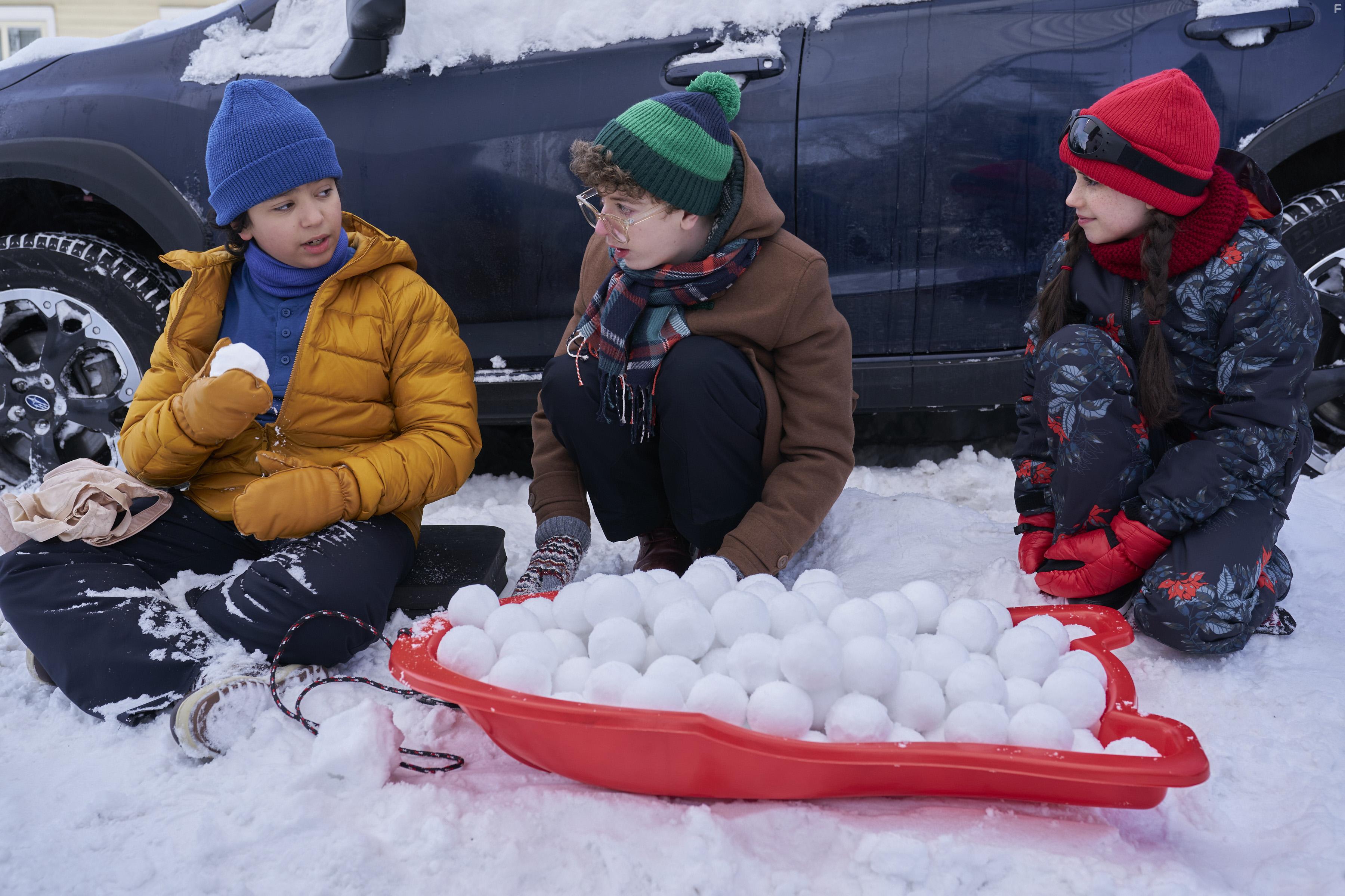 Philippe Boss, Wayne Castle, Logan Aultman, Dominic Mariche, and Michaela Russell in Snow Day (2022)