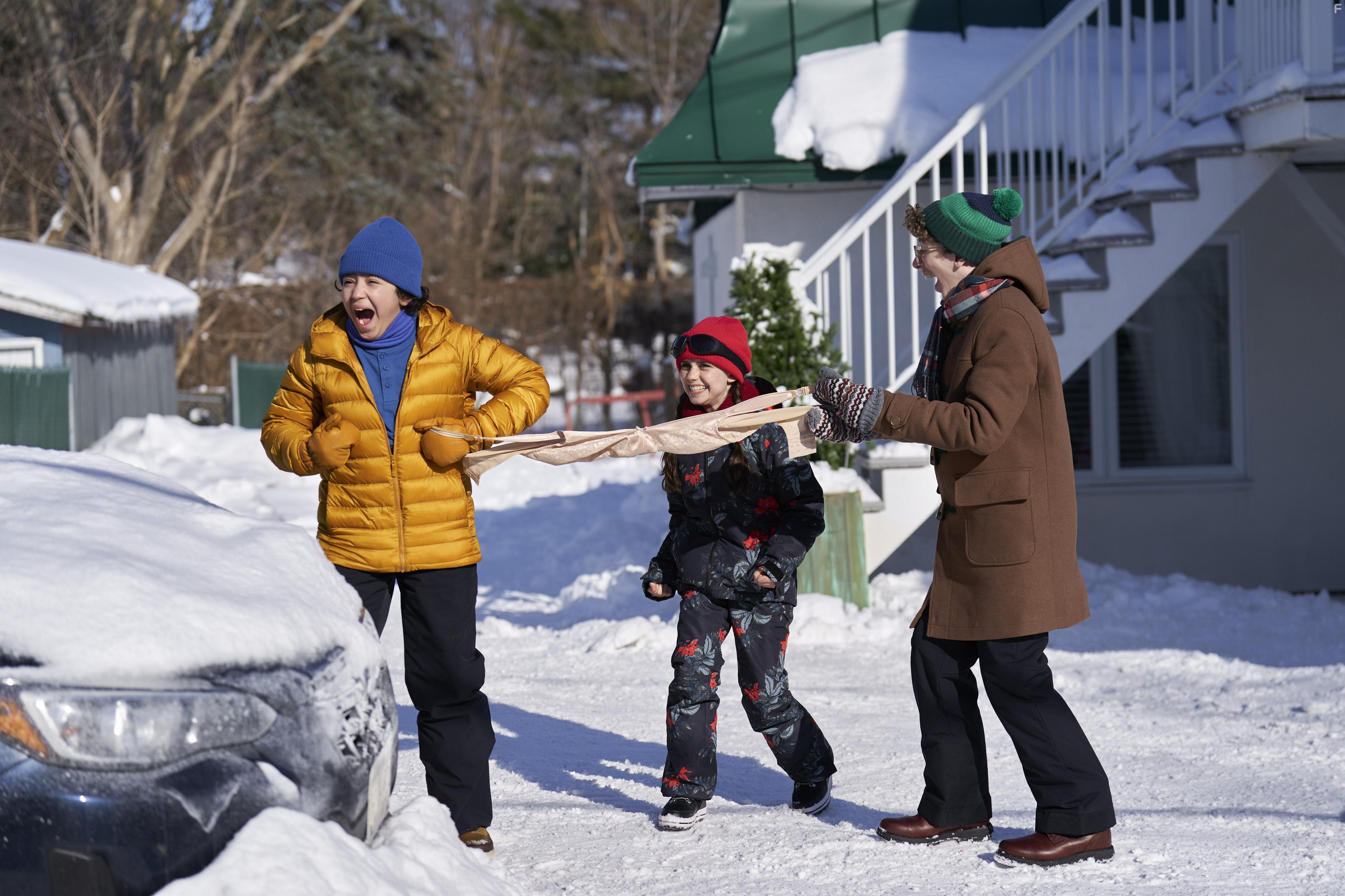 Philippe Boss, Wayne Castle, Logan Aultman, Dominic Mariche, and Michaela Russell in Snow Day (2022)