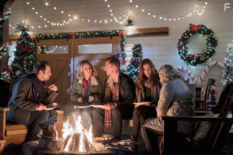 Frances Flanagan, Peyton List, Andrew W. Walker, Ella Cannon, and Jeff Gonek in A Maple Valley Christmas (2022)