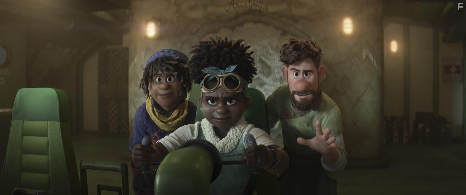 Gabrielle Union, Jake Gyllenhaal, and Jaboukie Young-White in Strange World (2022)