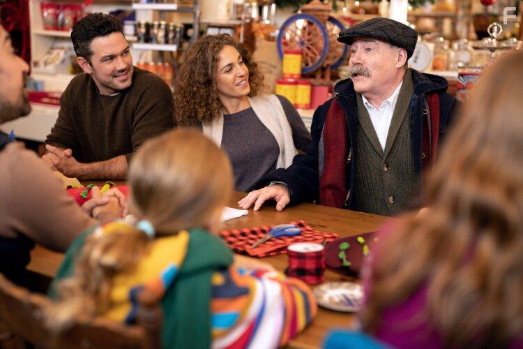 John Prowse, Carmel Amit, and Ryan Paevey in A Fabled Holiday (2022)