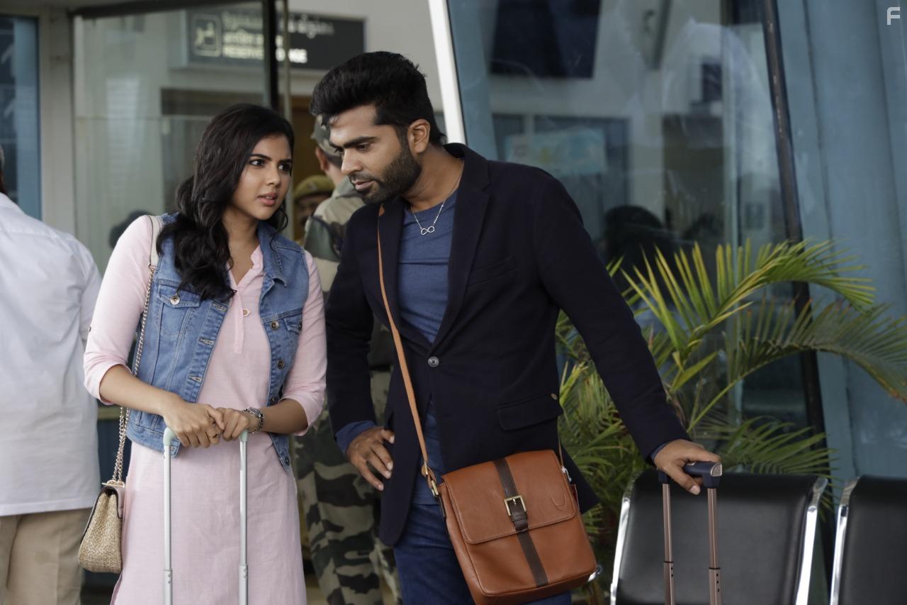 Silambarasan Rajendar and Kalyani Priyadarshan in Maanaadu (2021)