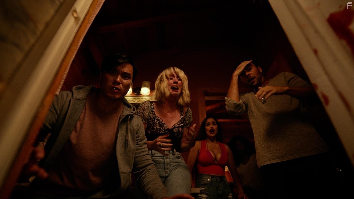 Thy Bui, Justin Miles, Hannah Alline, and Danielia Maximillian in Adult Swim Yule Log (2022)