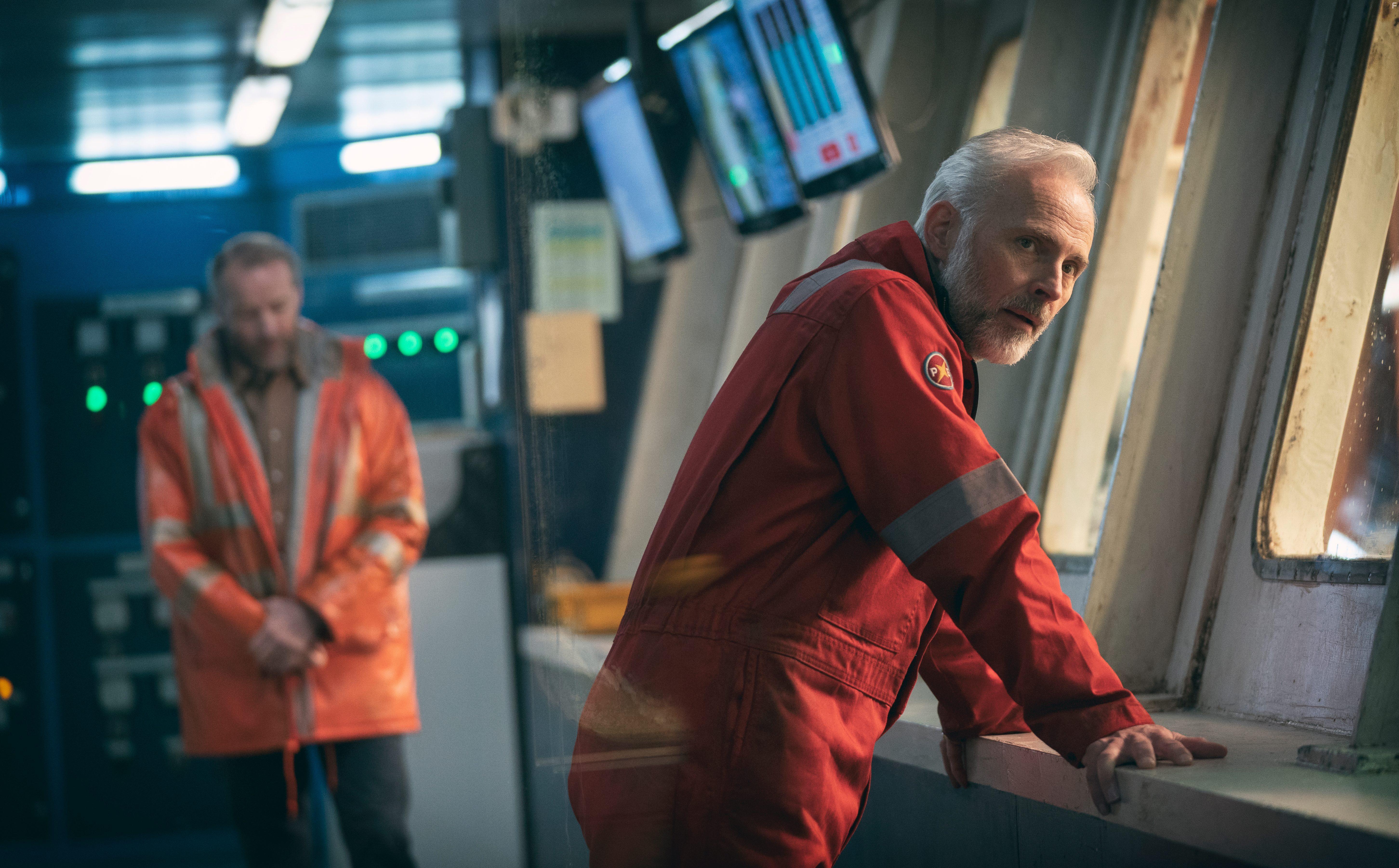 Iain Glen and Mark Bonnar in The Rig (2023)