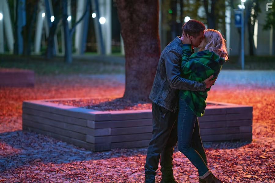 Dylan Sprouse and Virginia Gardner in Beautiful Disaster (2023)