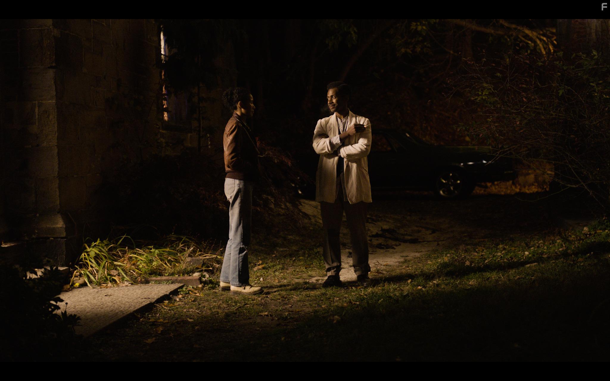 Joshua David Robinson and Ayumi Patterson in The Falling World (2022)