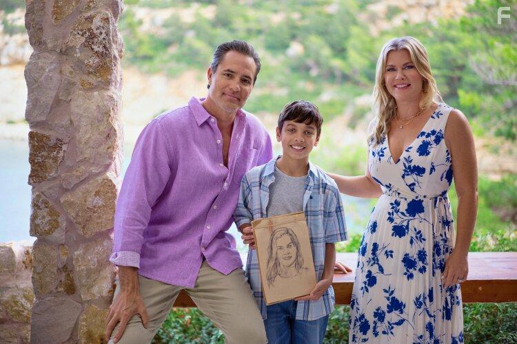 Victor Webster, Alison Sweeney, and Ch Grant in The Wedding Veil Journey (2023)