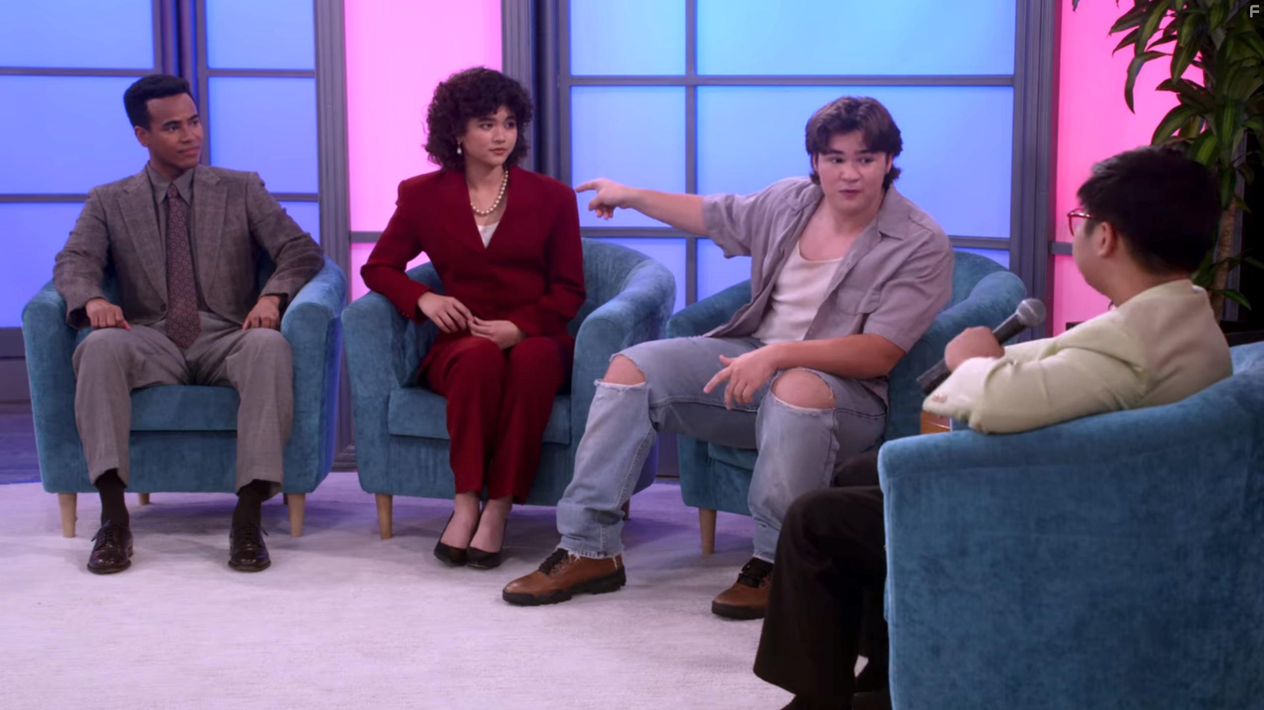 Sam Morelos, Maxwell Acee Donovan, Indar Smith, and Reyn Doi in That '90s Show (2023)