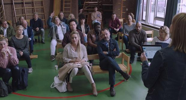 Arnoud Bos, Rian Gerritsen, Jennifer Hoffman, Bianca Krijgsman, Rop Verheijen, Meral Polat, Walid Benmbarek, Maaike Martens, and Andre Dongelmans in Rebels @ School (2021)
