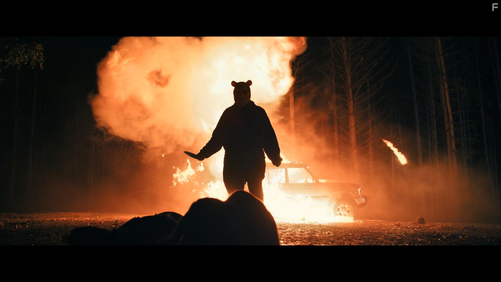 Nikolai Leon, Maria Taylor, and Craig David Dowsett in Winnie the Pooh: Blood and Honey (2023)