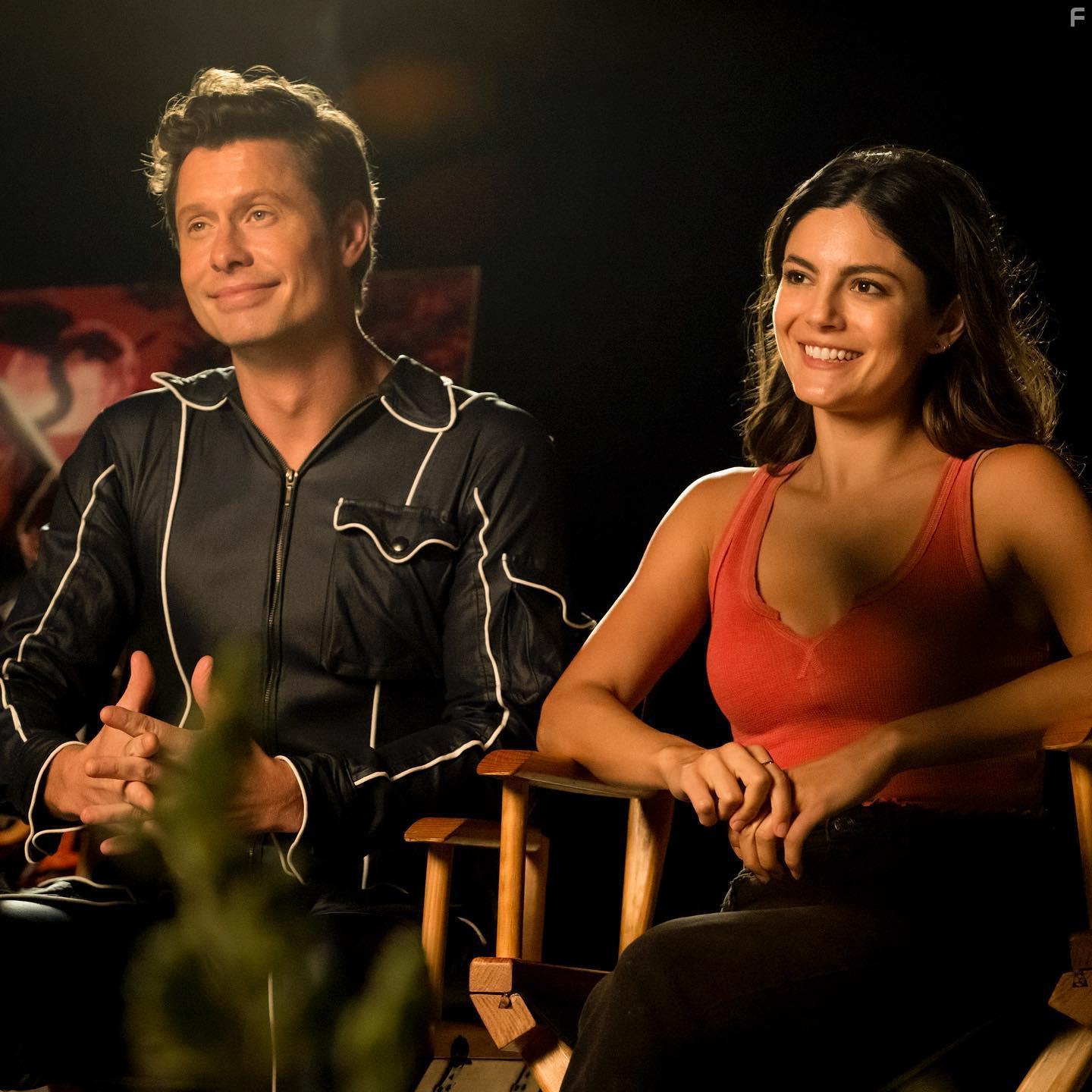 Anders Holm and Monica Barbaro in At Midnight (2023)