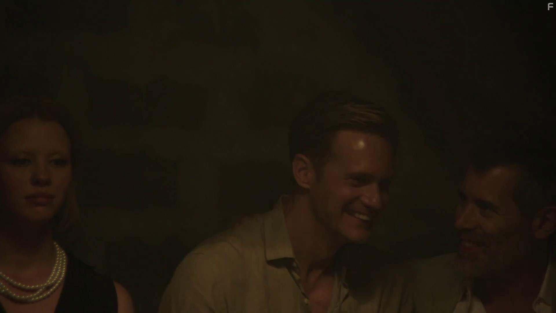 Alexander Skarsgrd, Jalil Lespert, and Mia Goth in Infinity Pool (2023)