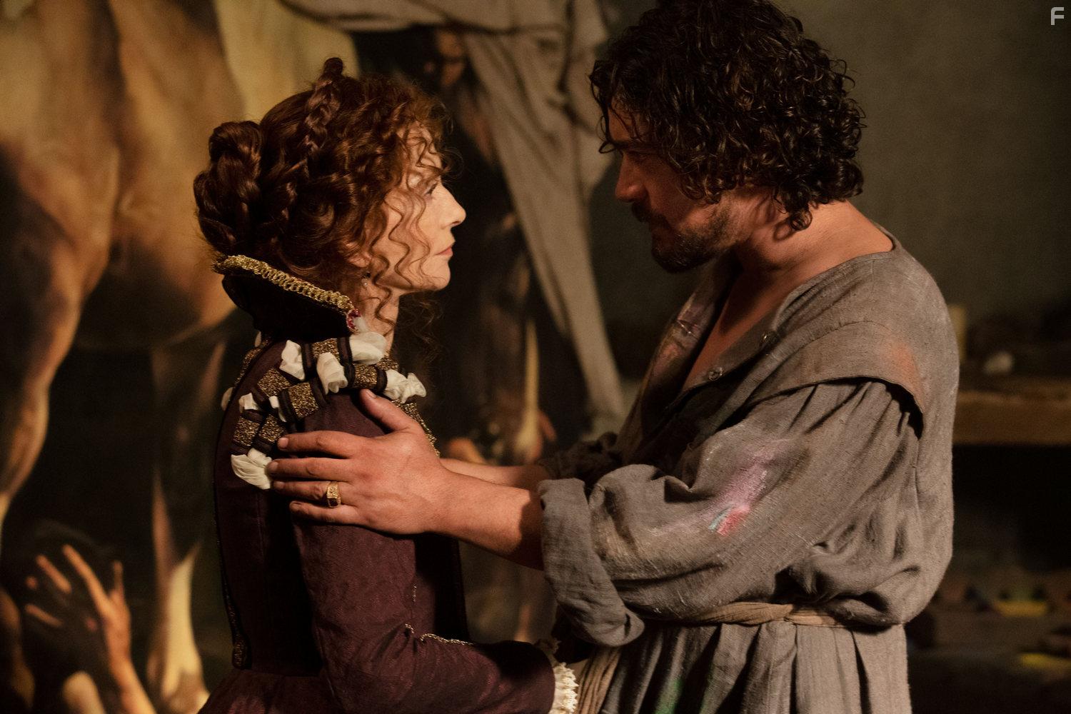 Isabelle Huppert and Riccardo Scamarcio in L'ombra di Caravaggio (2022)