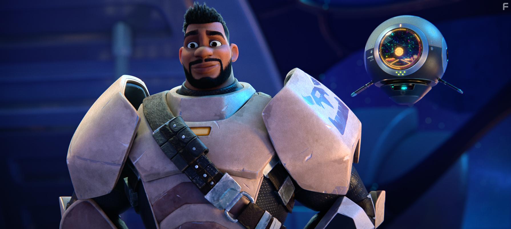 Laz Alonso and Yvette Nicole Brown in My Dad the Bounty Hunter (2023)