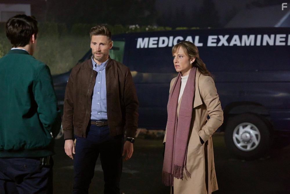 Nikki Deloach and Andrew W. Walker in Grilling Season: A Curious Caterer Mystery (2023)