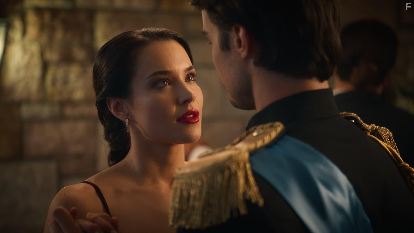 Mitchell Bourke and Rhiannon Fish in A Royal in Paradise (2023)