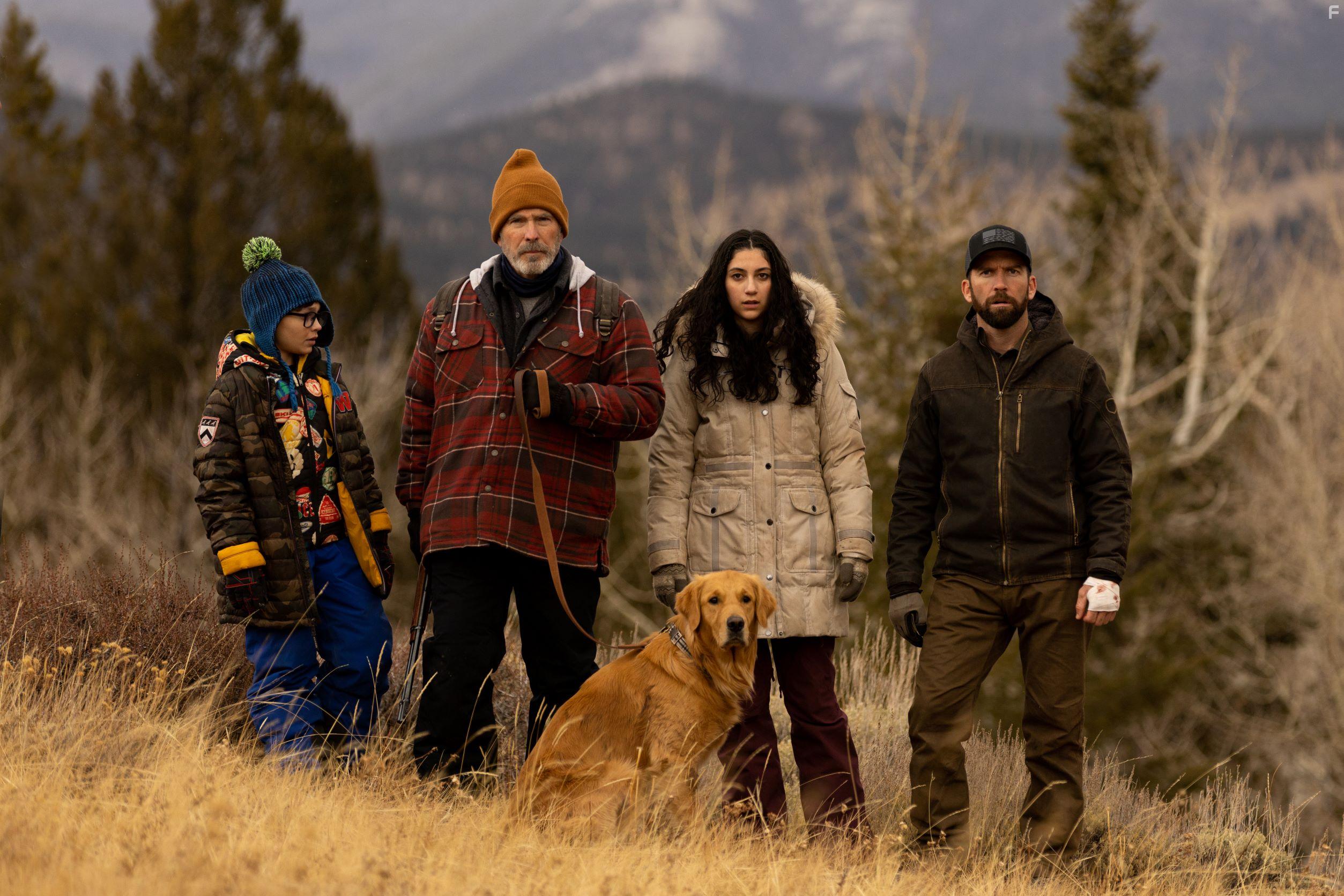 Lucas Black, Todd Terry, Roman Engel, and Kyleigh Bakker in Legacy Peak (2022)