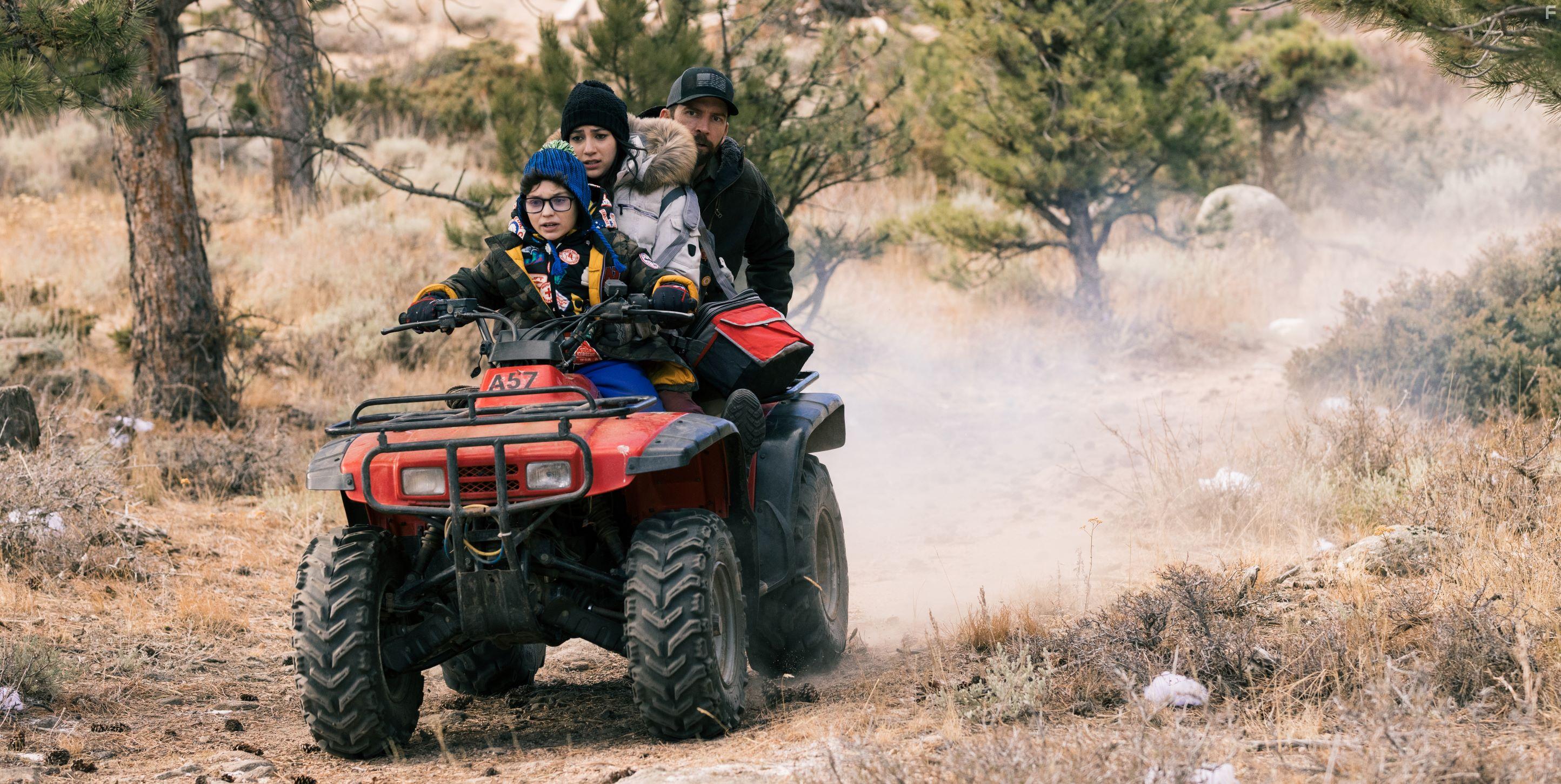 Lucas Black, Roman Engel, and Kyleigh Bakker in Legacy Peak (2022)