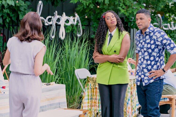 Amber Cull, Andrew Bushell, and Chantel Riley in The Love Club (2023)