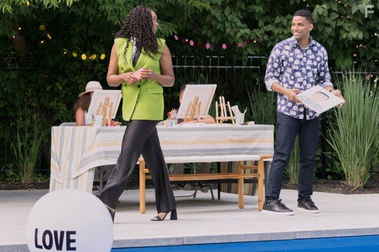 Andrew Bushell, Chantel Riley, and Leah Brady in The Love Club (2023)