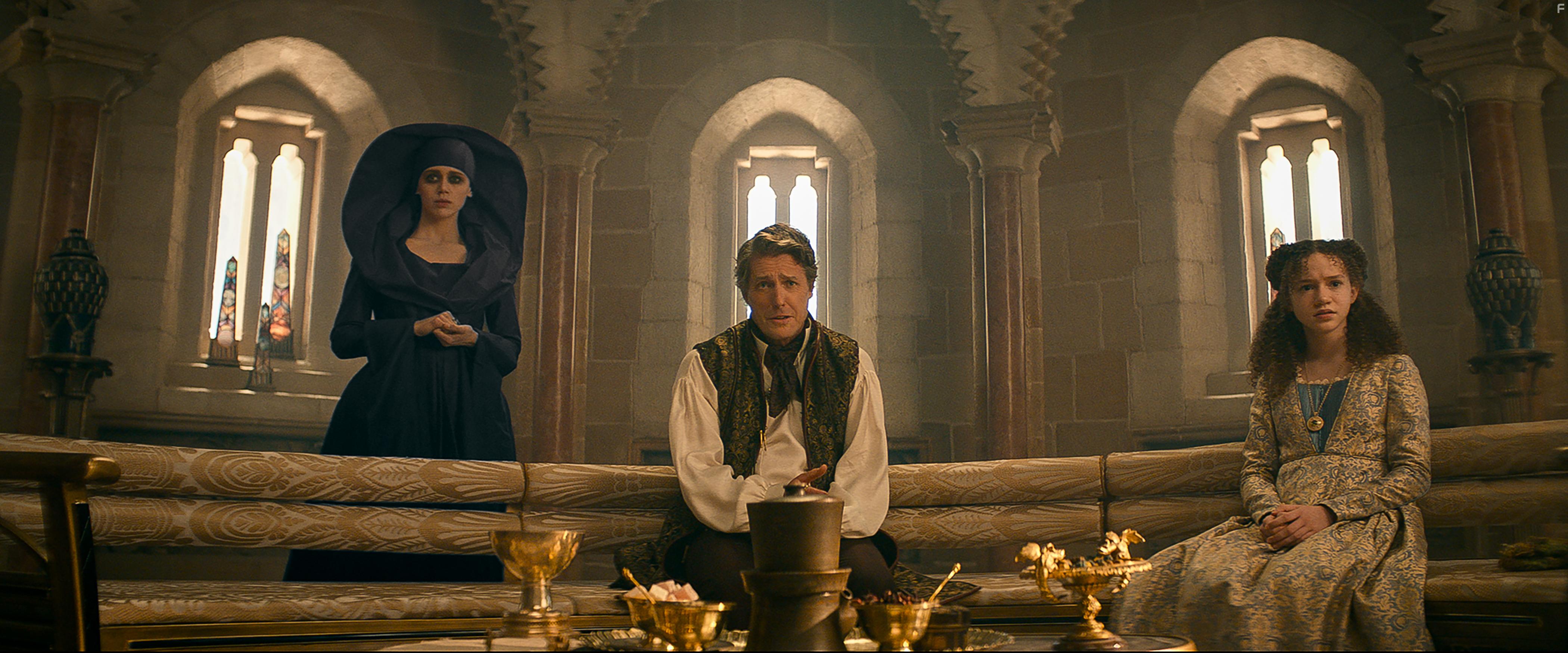 Hugh Grant, Daisy Head, and Chloe Coleman in Dungeons & Dragons: Honor Among Thieves (2023)