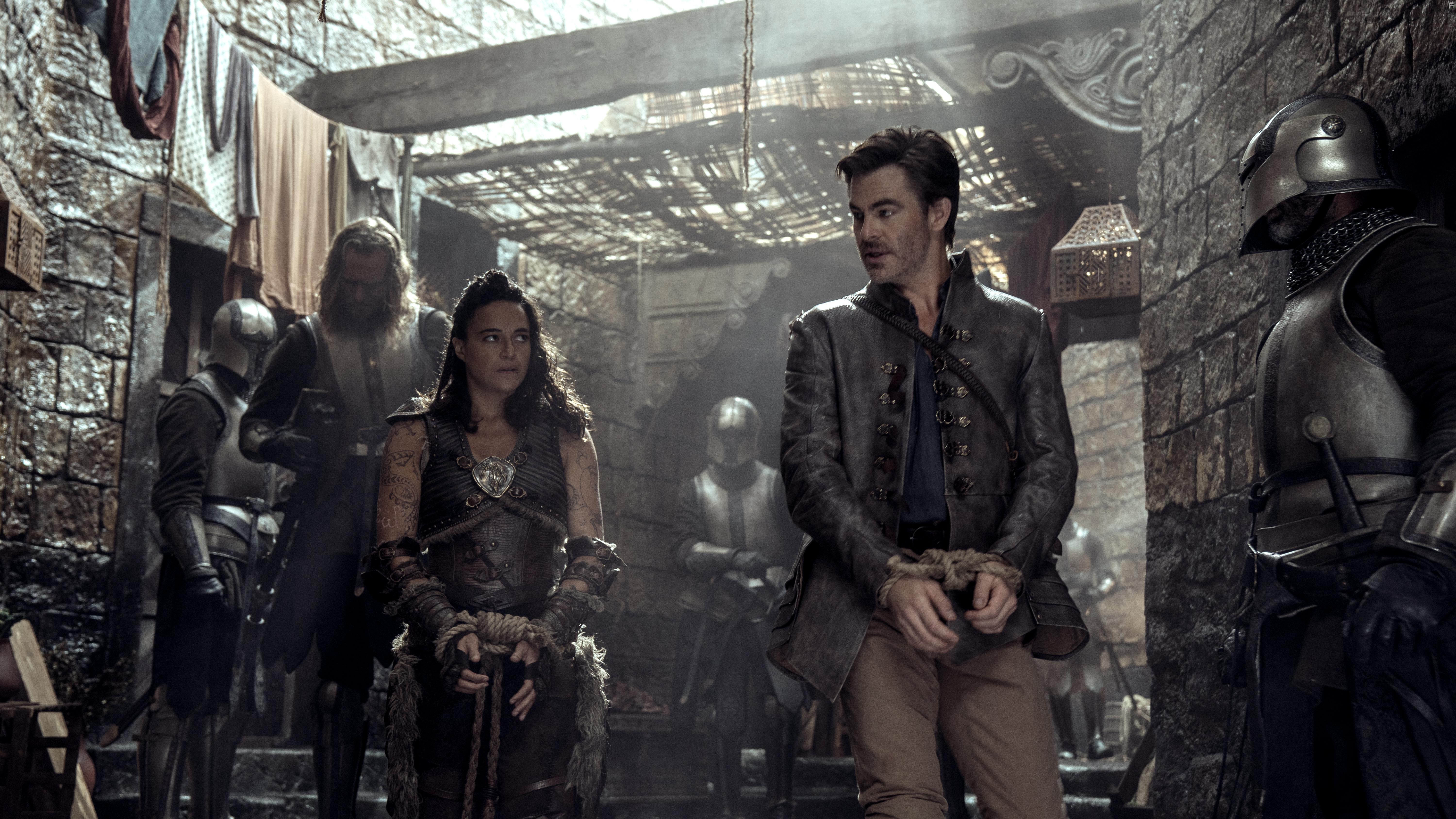 Michelle Rodriguez and Chris Pine in Dungeons & Dragons: Honor Among Thieves (2023)