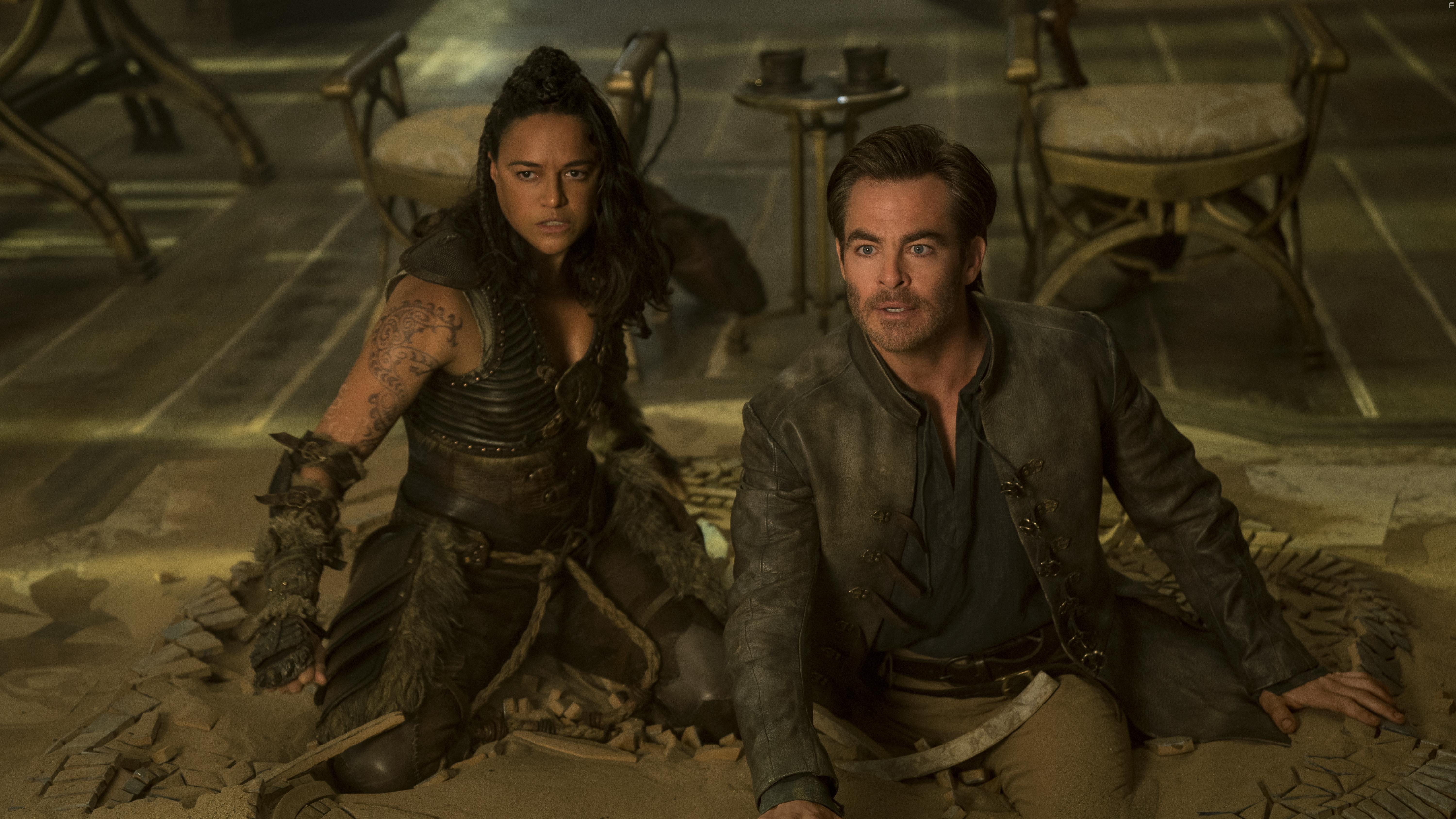 Michelle Rodriguez and Chris Pine in Dungeons & Dragons: Honor Among Thieves (2023)