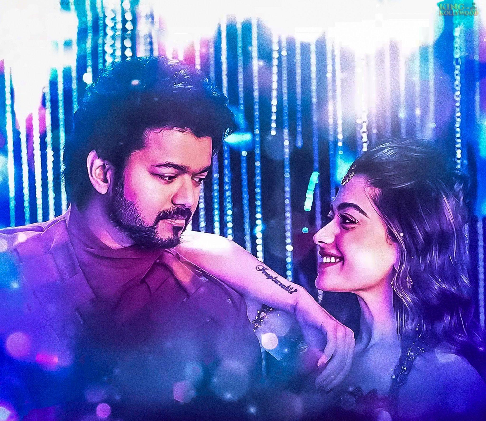 Joseph Vijay and Rashmika Mandanna in Varisu (2023)