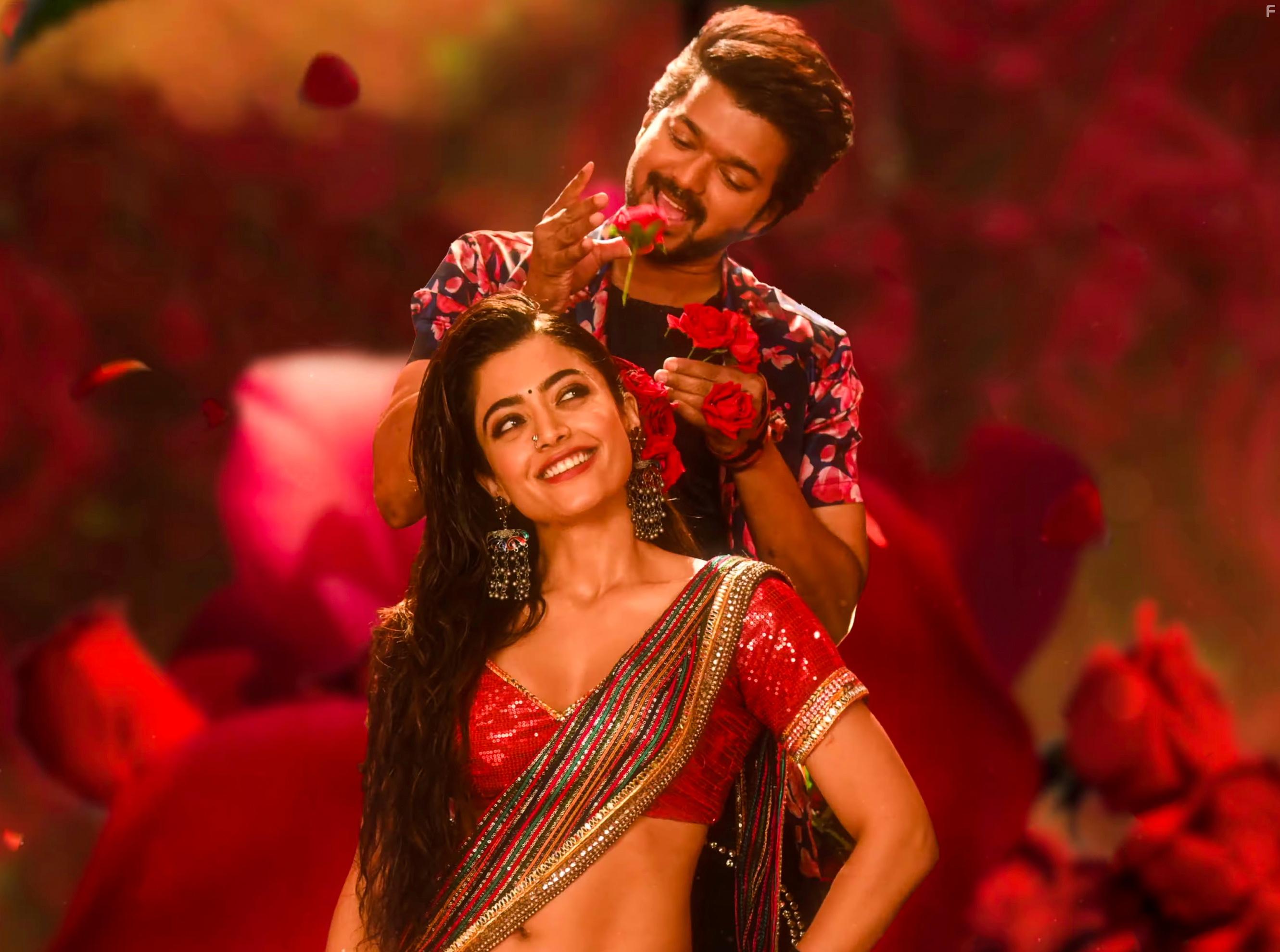 Joseph Vijay and Rashmika Mandanna in Varisu (2023)