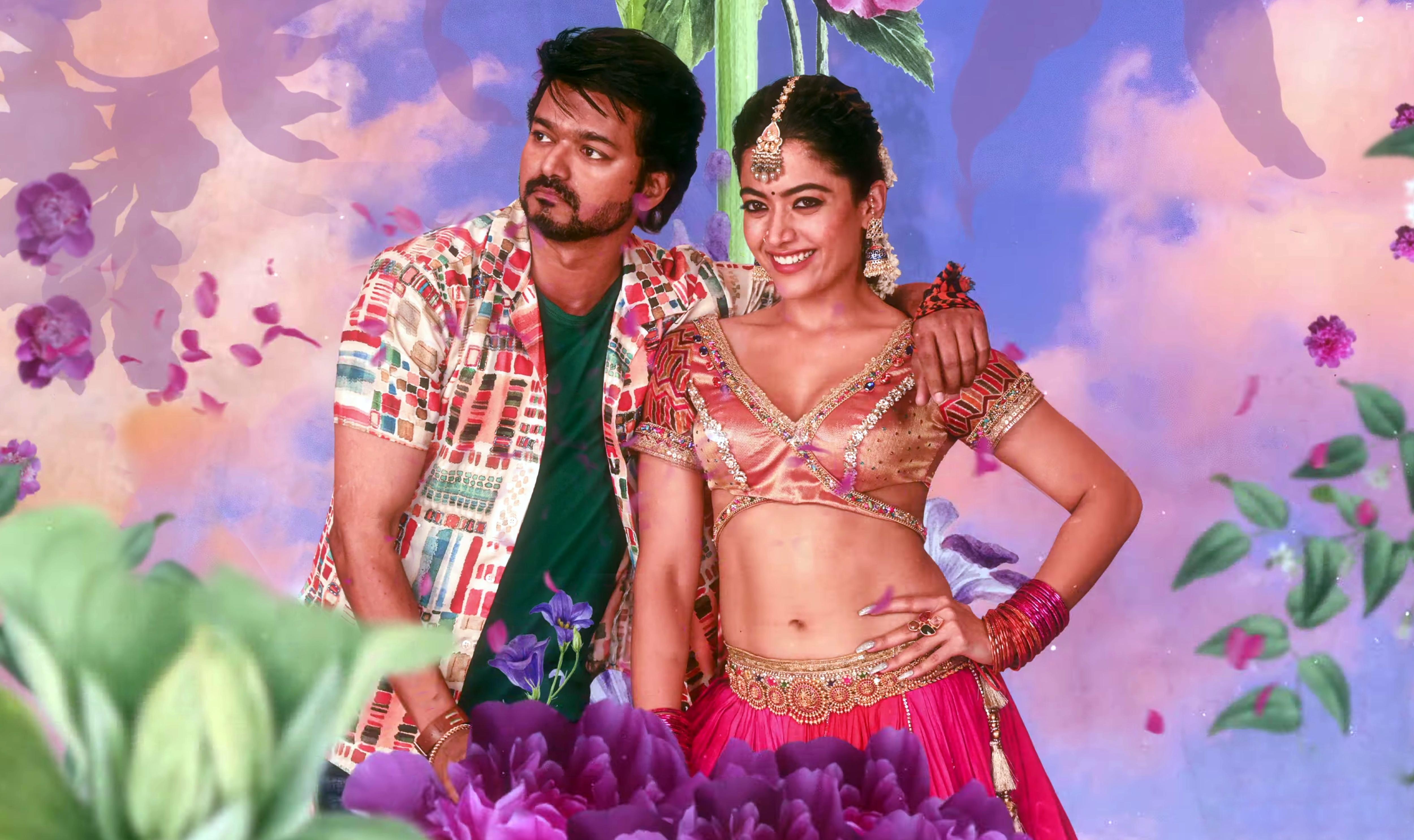 Joseph Vijay and Rashmika Mandanna in Varisu (2023)