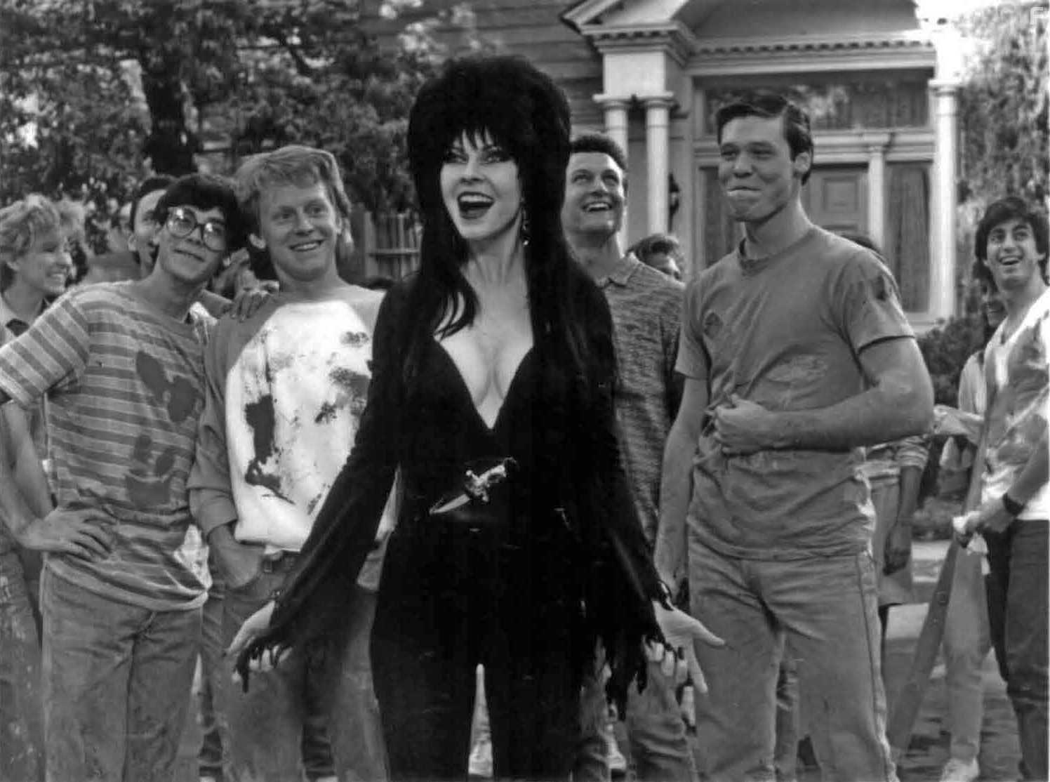 Cassandra Peterson, Ira Heiden, Kris Kamm, and Scott Morris in Эльвира: Повелительница тьмы (1988)