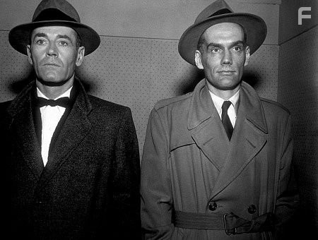 Henry Fonda and Richard Robbins in "The Wrong Man." 1957 Warner Bros.