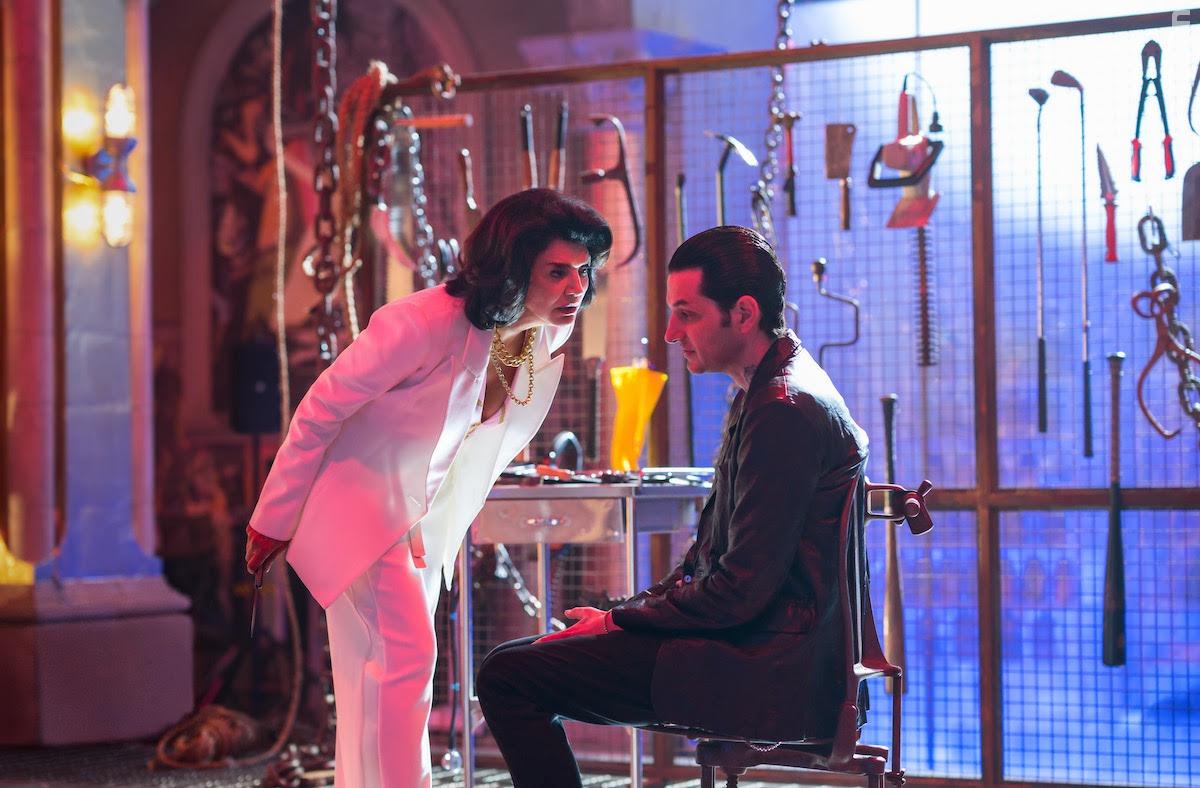 Shohreh Aghdashloo and Ben Schwartz in Renfield (2023)