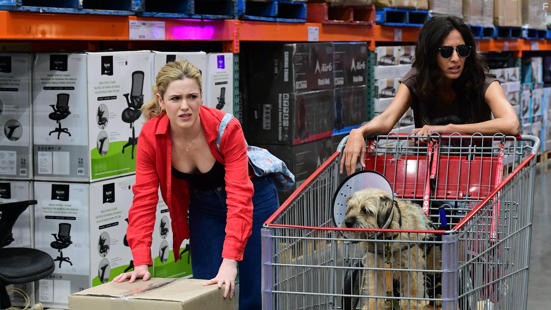 Zak, Harriet Dyer, and Emma Harvie in Colin from Accounts (2022)