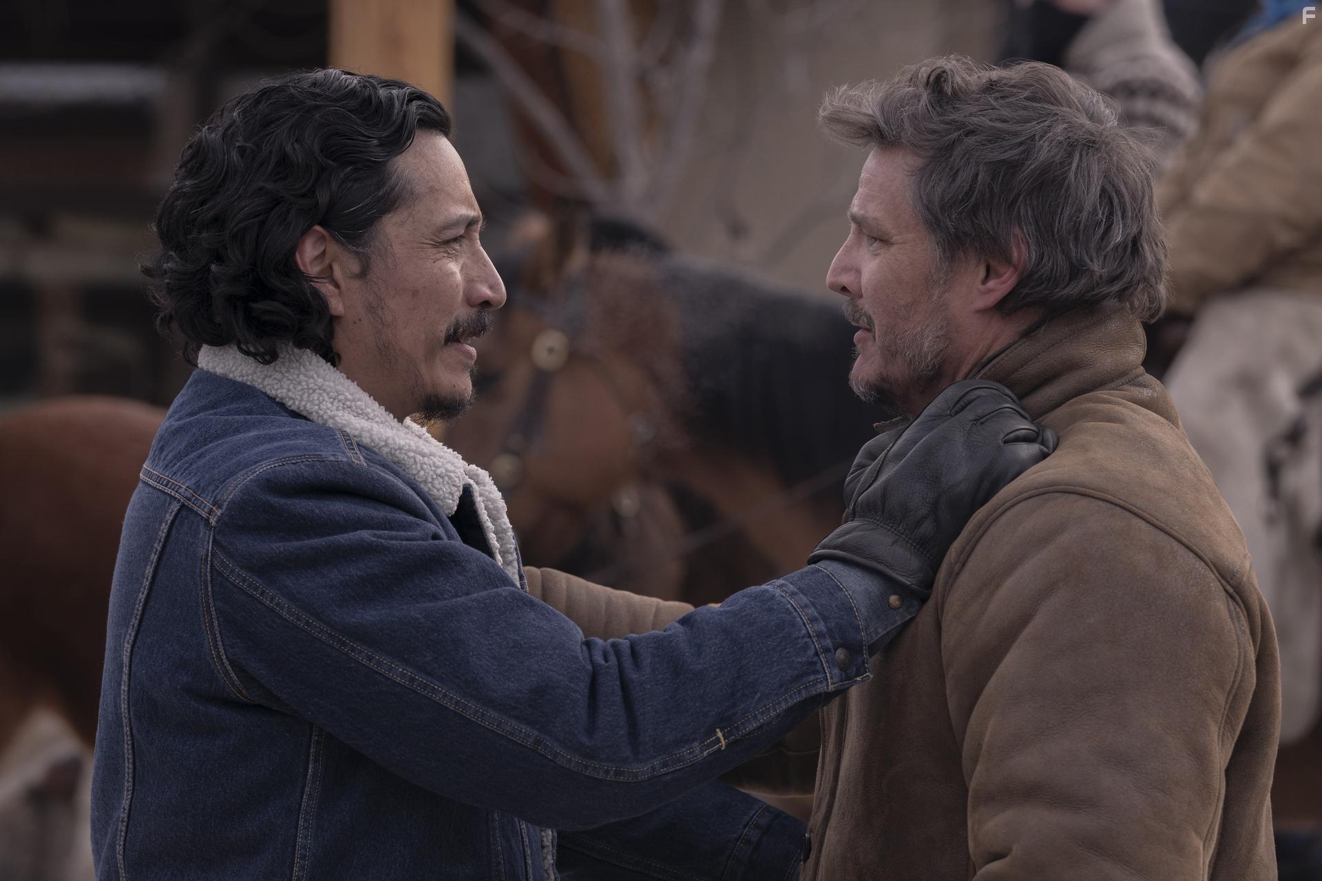 Pedro Pascal and Gabriel Luna in The Last of Us: Kin (2023)