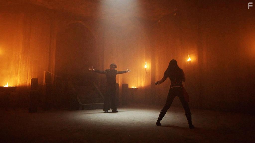 Pevita Pearce and Reza Rahadian in Sri Asih (2022)