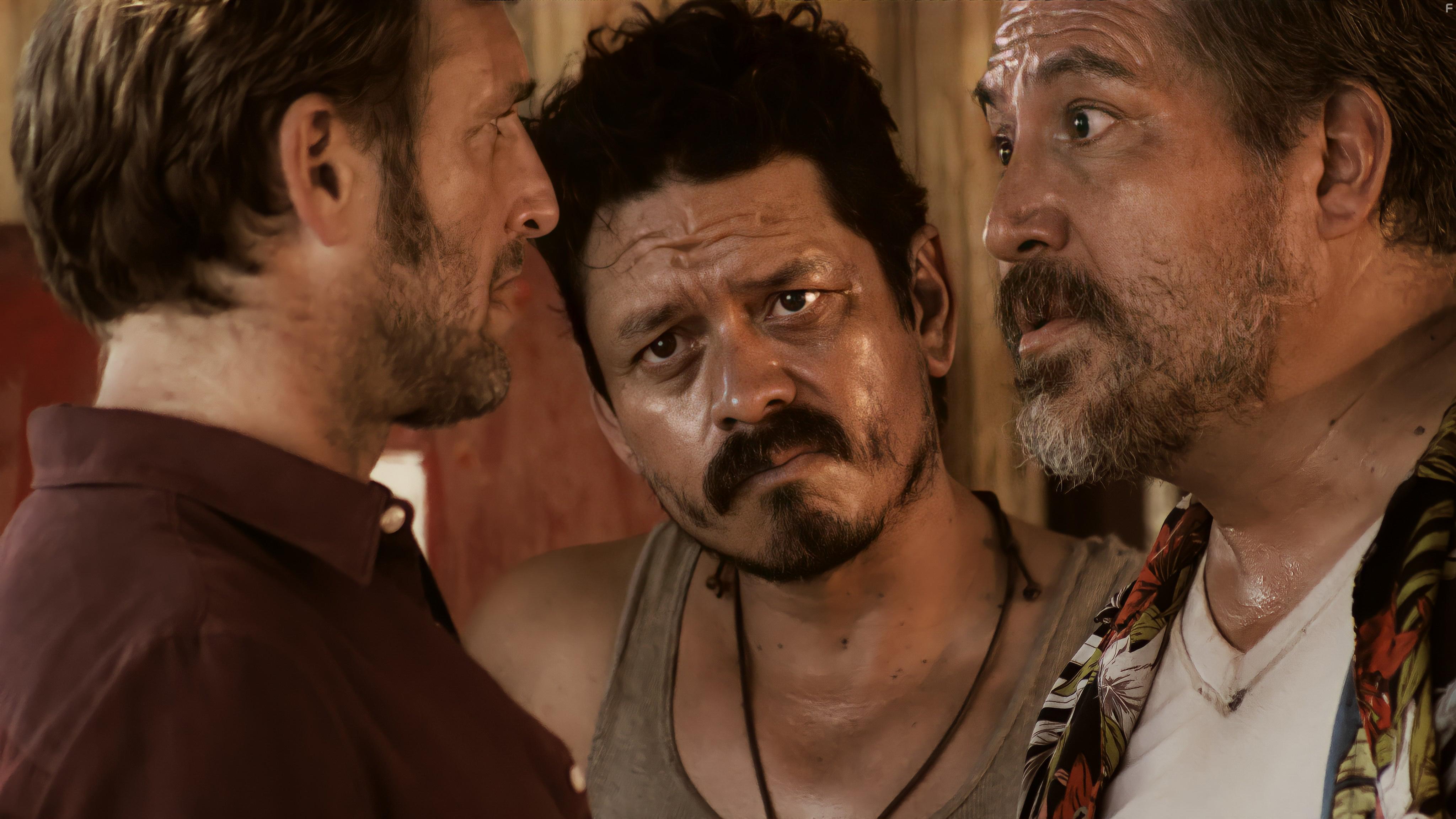 Julio Cesar Cedillo, Josh Lucas, and Jorge A. Jimenez in The Black Demon (2023)