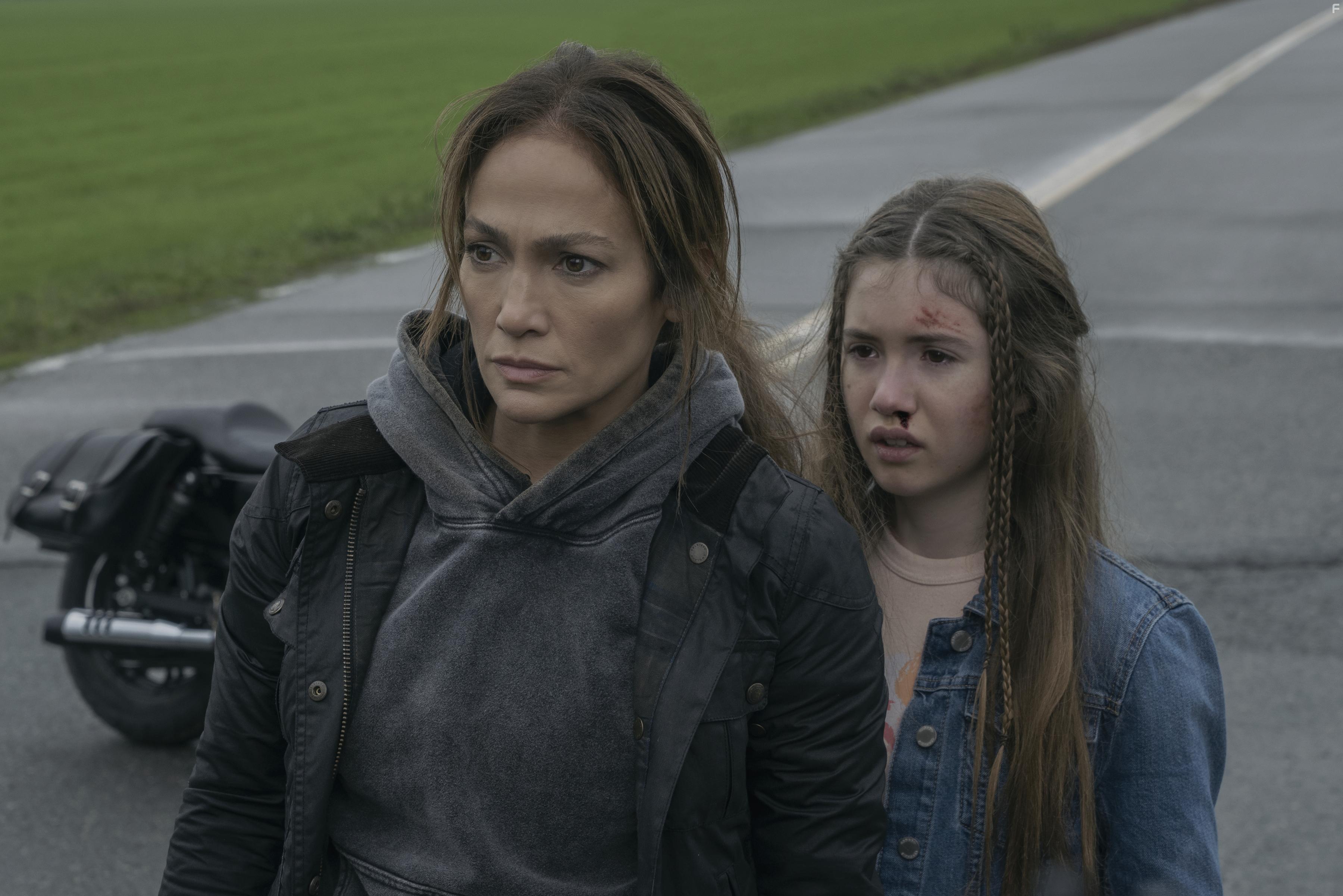 Jennifer Lopez and Lucy Paez in The Mother (2023)