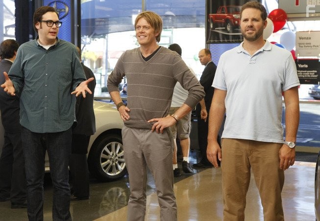 David Denman, Kris Marshall, and Nelson Franklin in Светофор (2011)